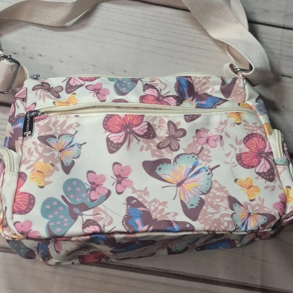 Multicolor Butterfly Purse Bag With Adjustable Strap